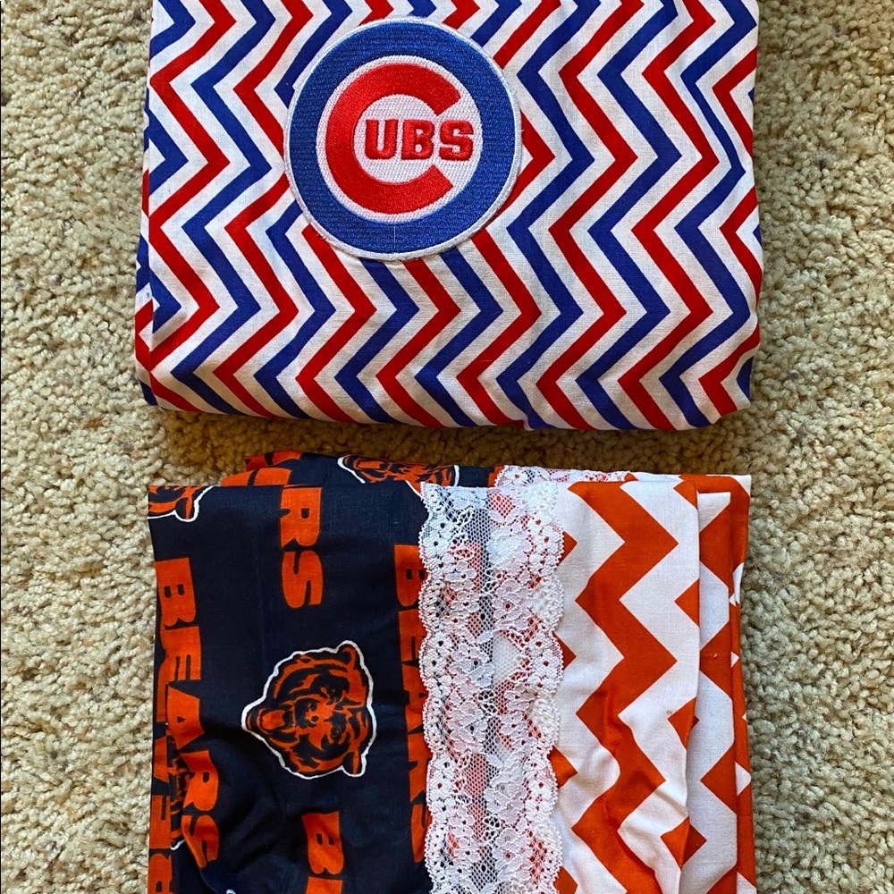 Handmade Chicago Bears and Cubs Infinity Scarves
